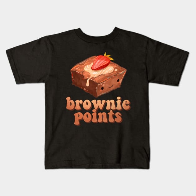 Brownie Points Kids T-Shirt by Claire Lin